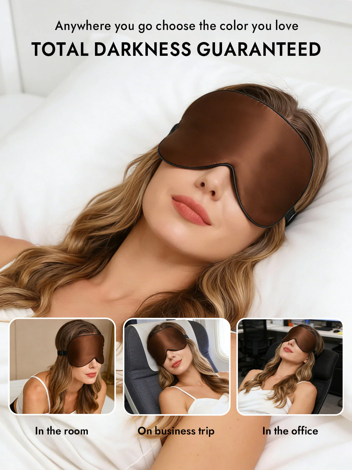 100% Mulberry Silk Elastic Band Sleep Eye Mask - Image 30