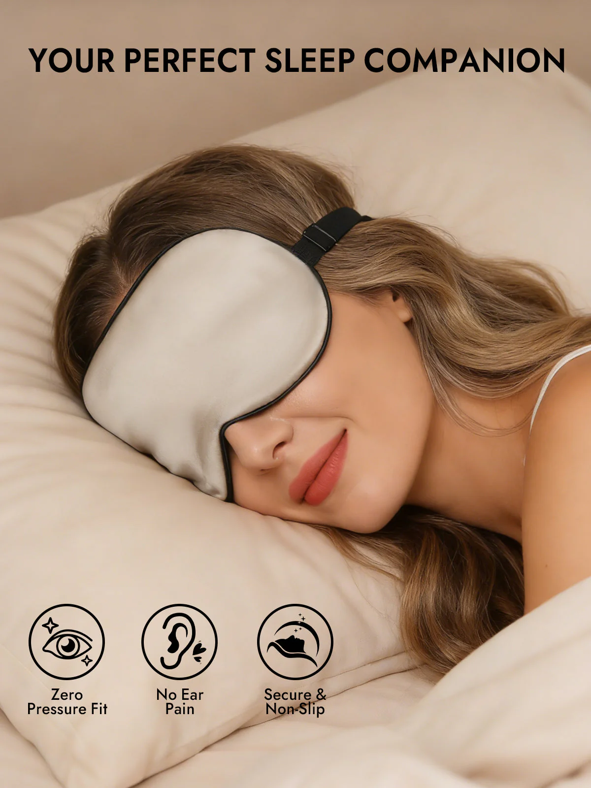 100% Mulberry Silk Elastic Band Sleep Eye Mask - Image 35