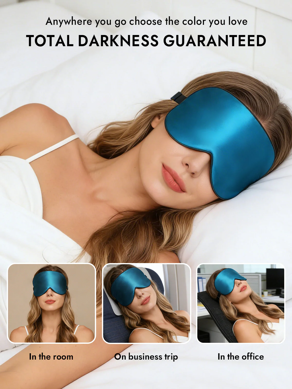 100% Mulberry Silk Elastic Band Sleep Eye Mask - Image 42