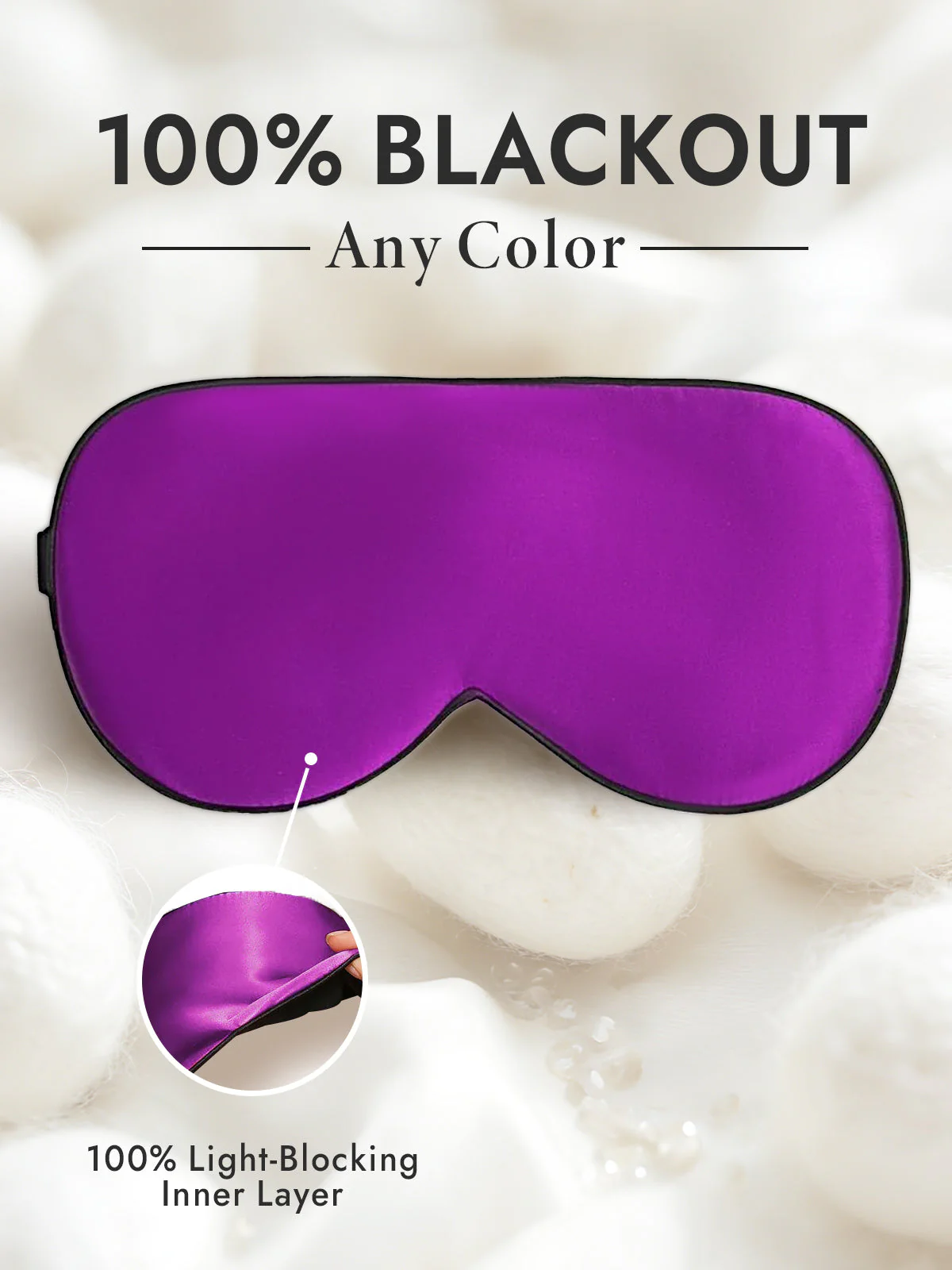 100% Mulberry Silk Elastic Band Sleep Eye Mask - Image 43