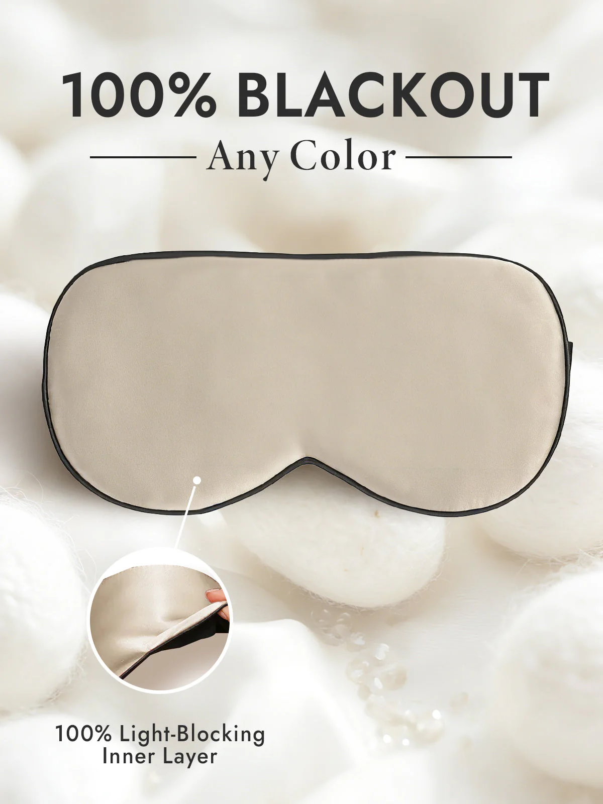 100% Mulberry Silk Elastic Band Sleep Eye Mask - Image 49