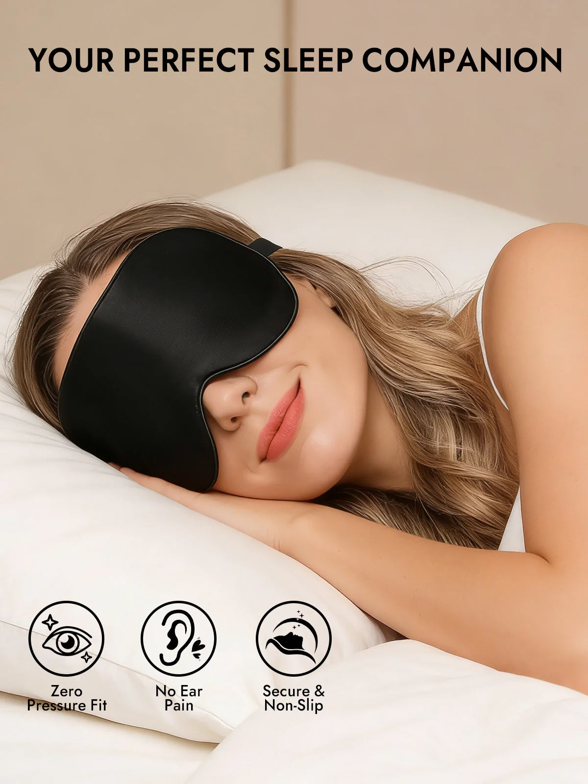 100% Mulberry Silk Elastic Band Sleep Eye Mask - Image 5