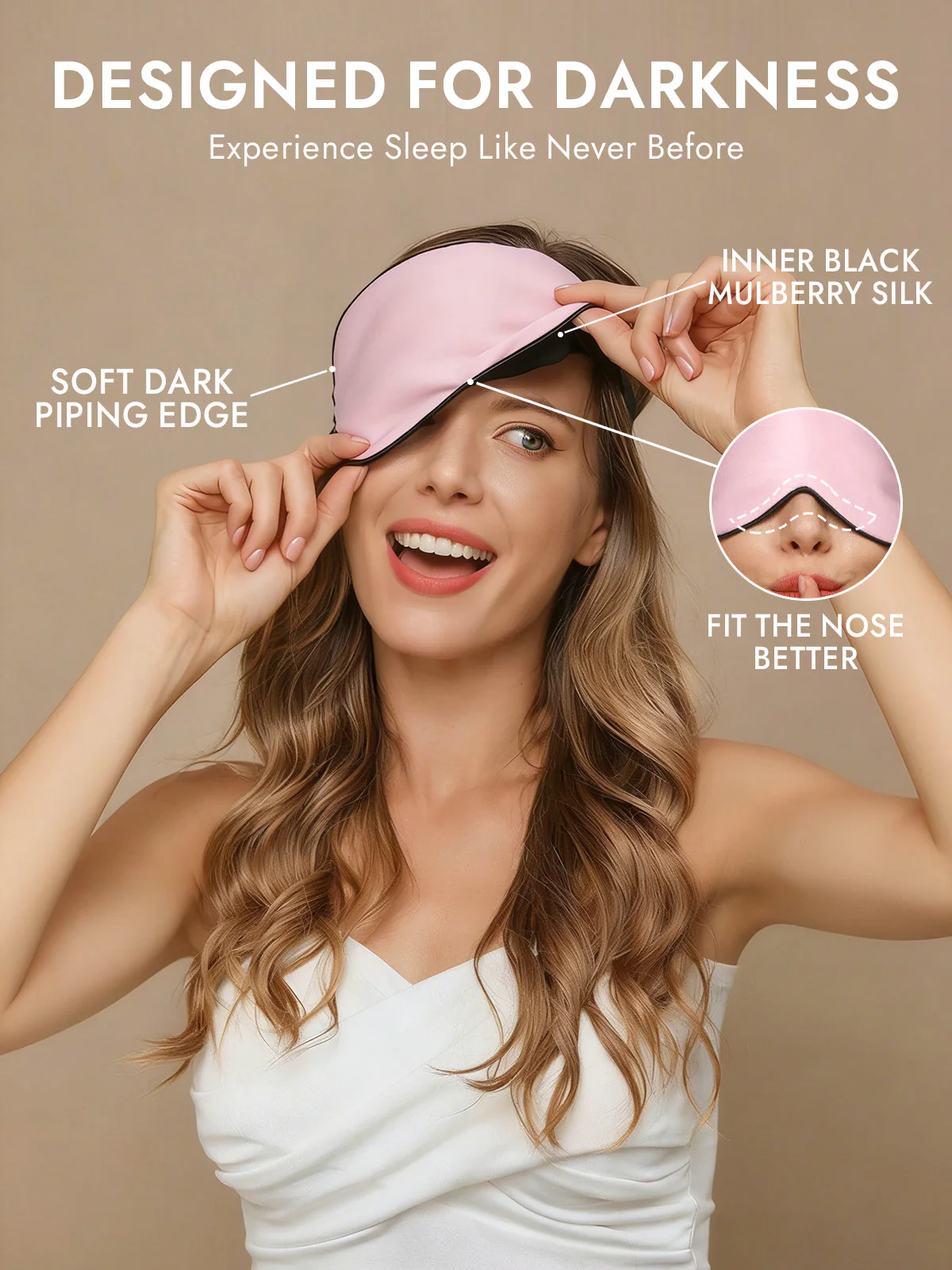 100% Mulberry Silk Elastic Band Sleep Eye Mask - Image 56
