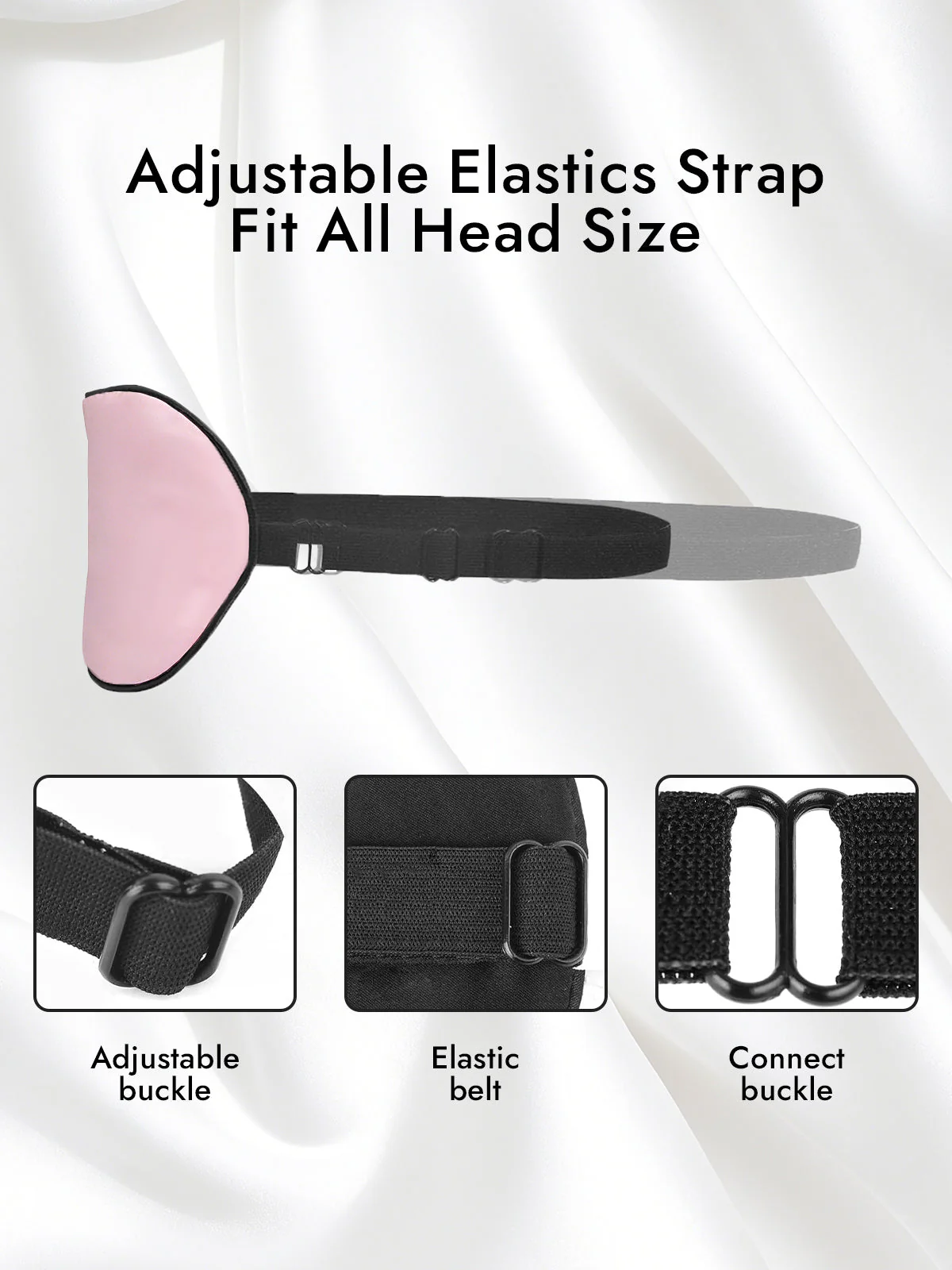 100% Mulberry Silk Elastic Band Sleep Eye Mask - Image 58