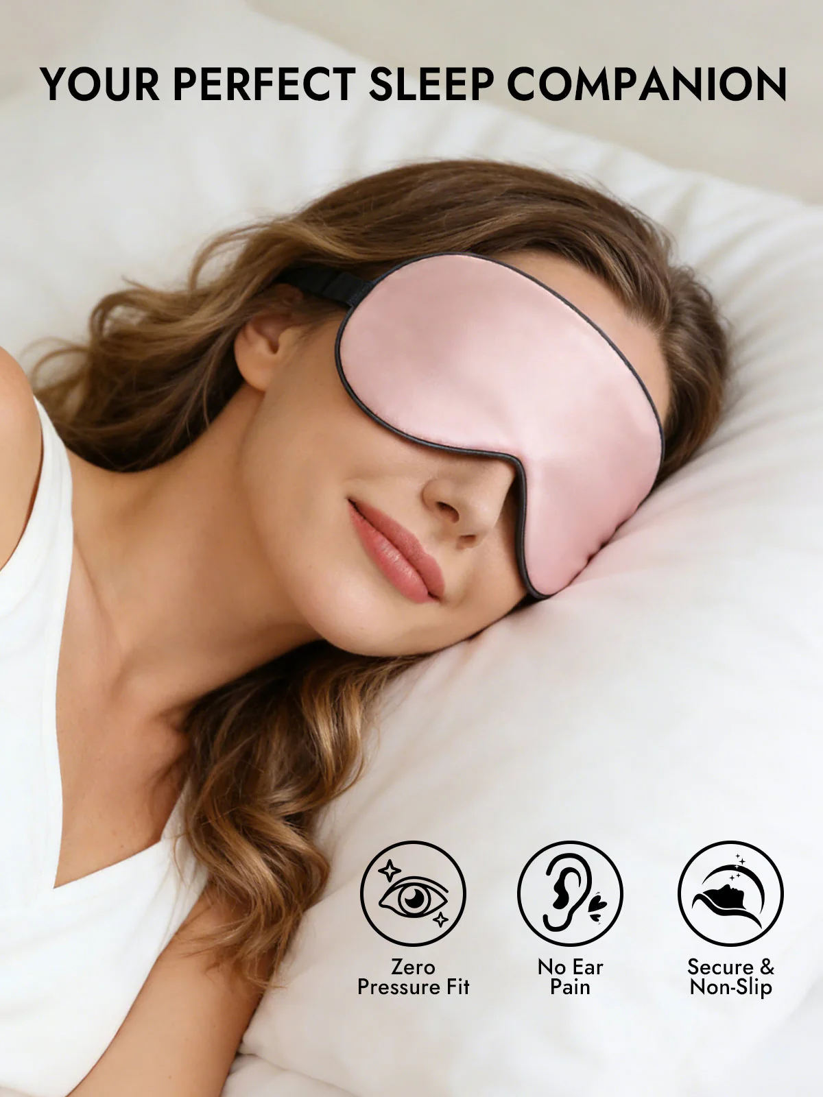 100% Mulberry Silk Elastic Band Sleep Eye Mask - Image 59