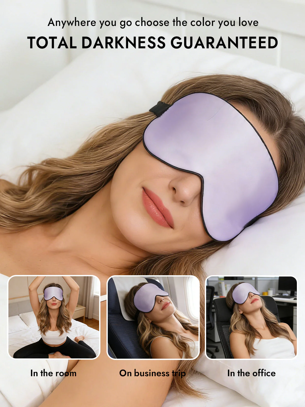 100% Mulberry Silk Elastic Band Sleep Eye Mask - Image 72