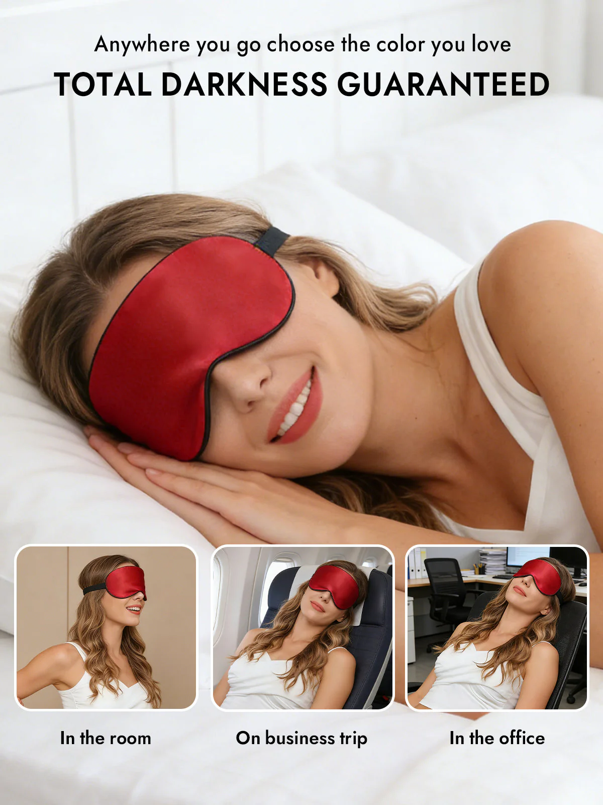 100% Mulberry Silk Elastic Band Sleep Eye Mask - Image 78