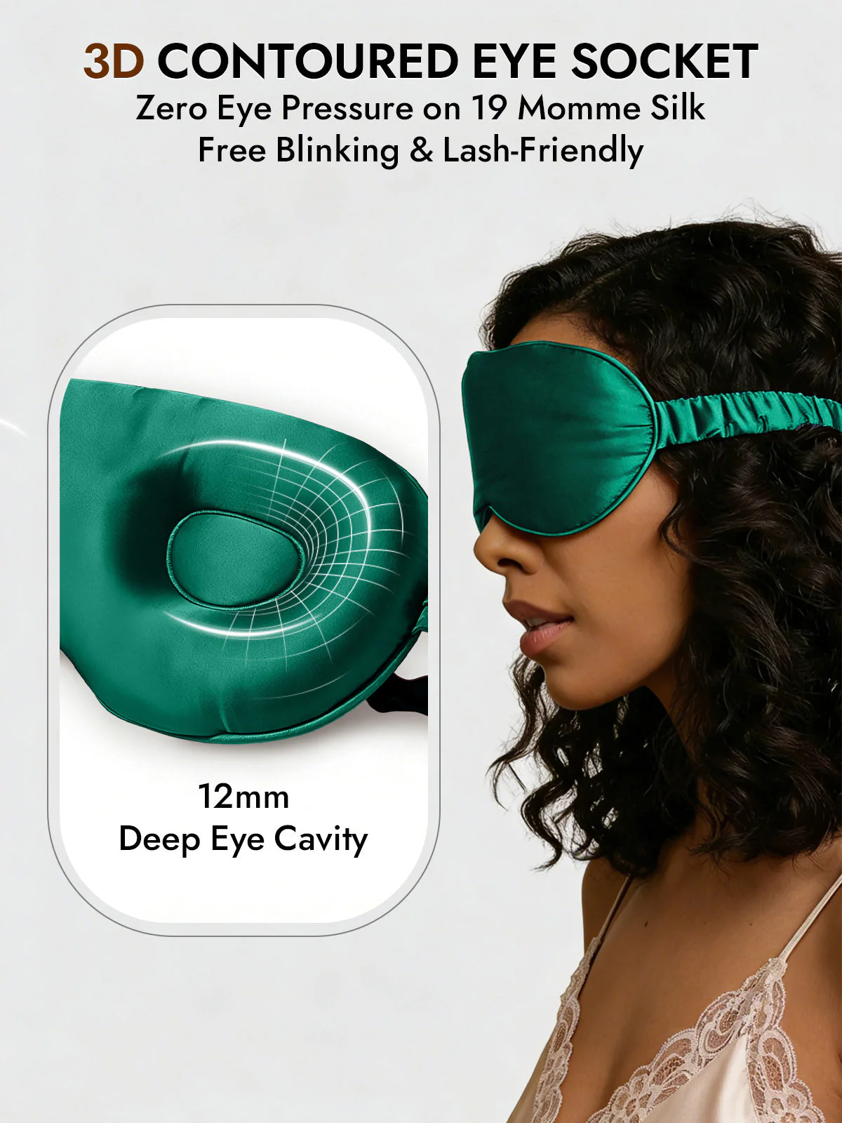 100% Mulberry Silk Eye Mask With Elastic Band - Image 25