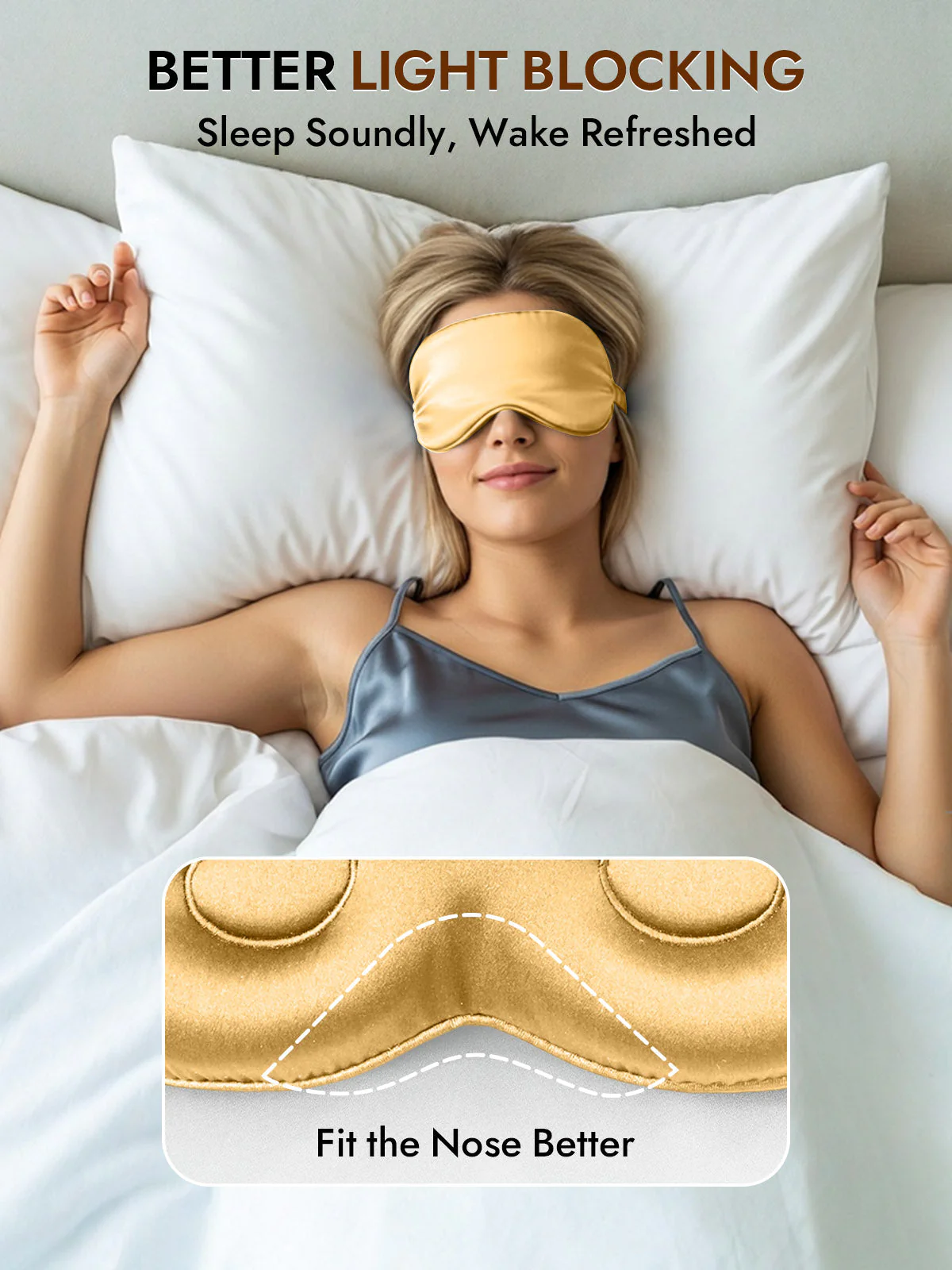 100% Mulberry Silk Eye Mask With Elastic Band - Image 31