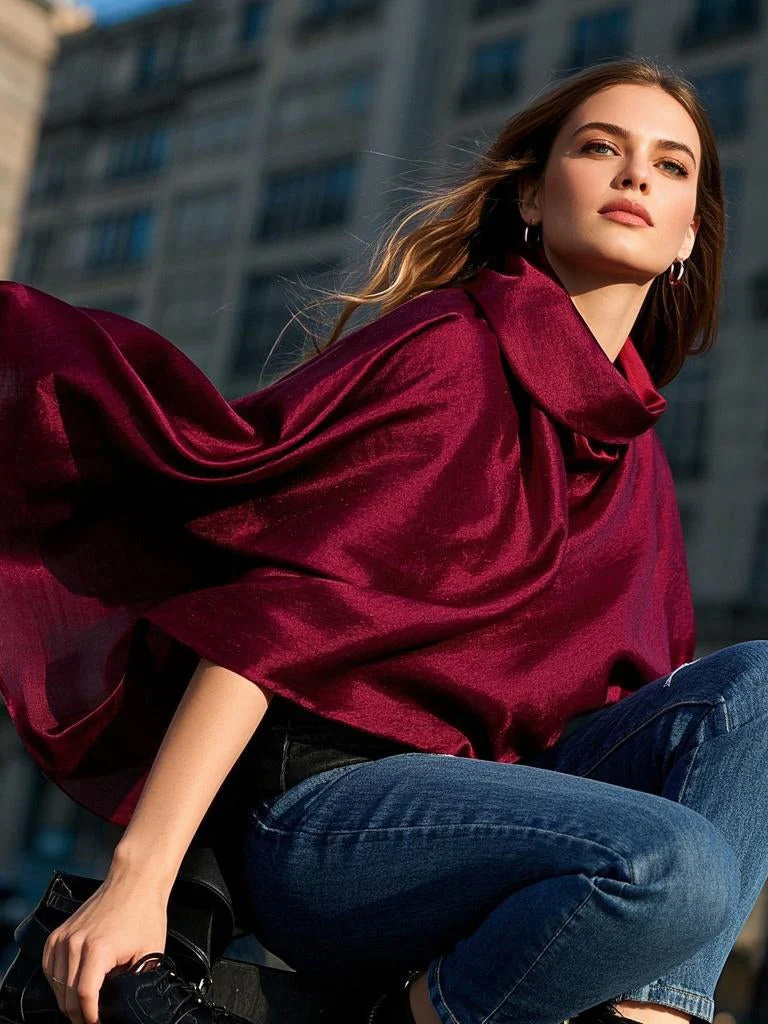 100% Mulberry Silk Rectangle Long Scarf/Shawl 170x53cm/67 - Image 5