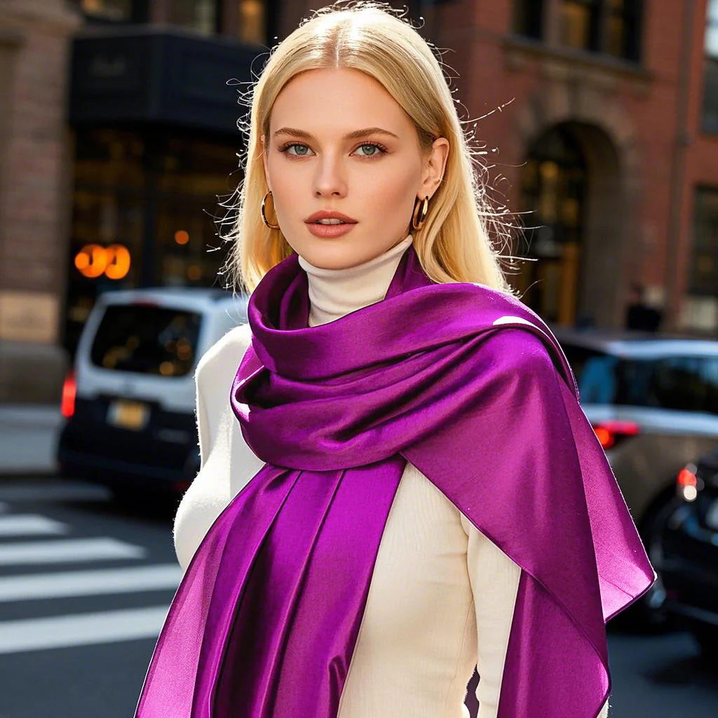 100% Mulberry Silk Rectangle Long Scarf/Shawl 170x53cm/67 - Image 65