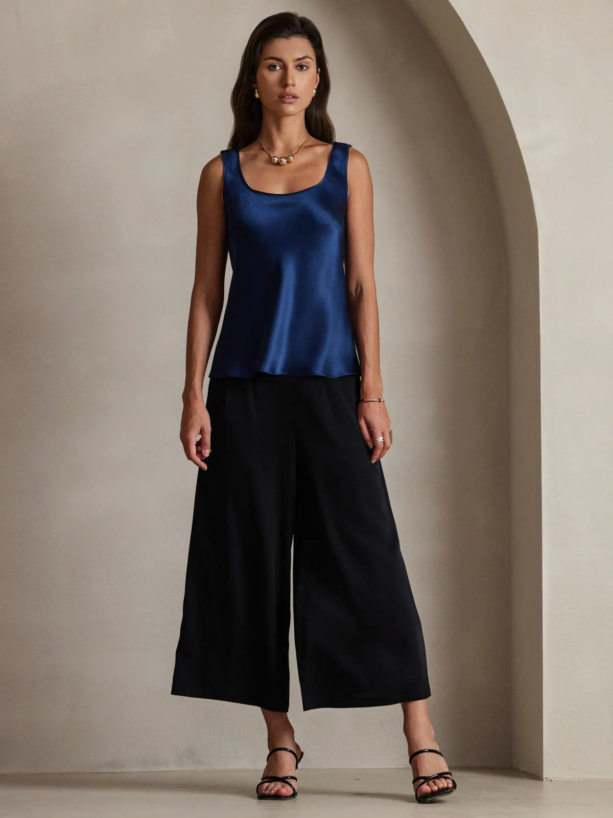 Women's 19Momme Silk Sleeveless U Neck Tank Top - Image 21