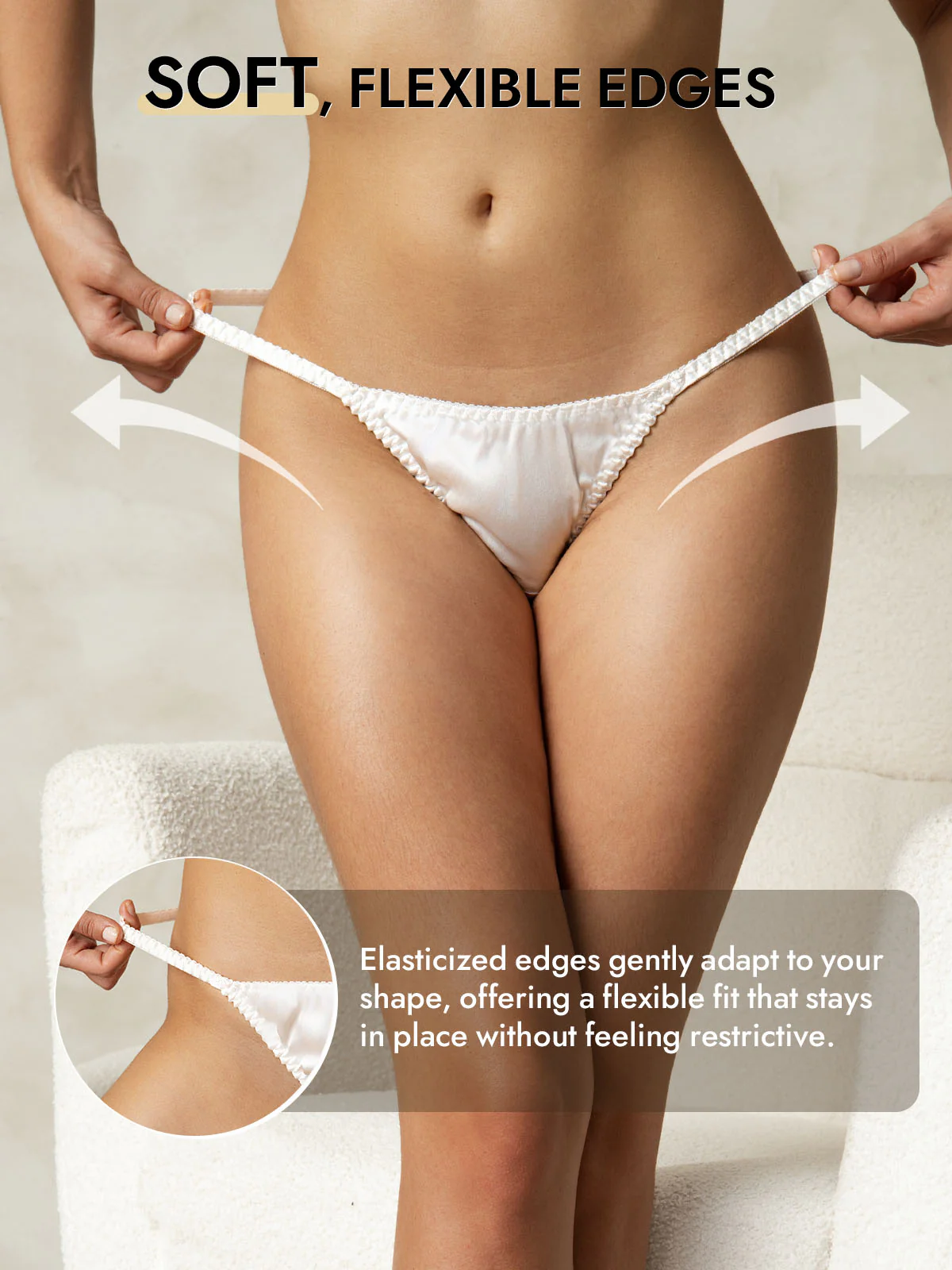 100% Mulberry Silk String Thong Sexy Panty - Image 35