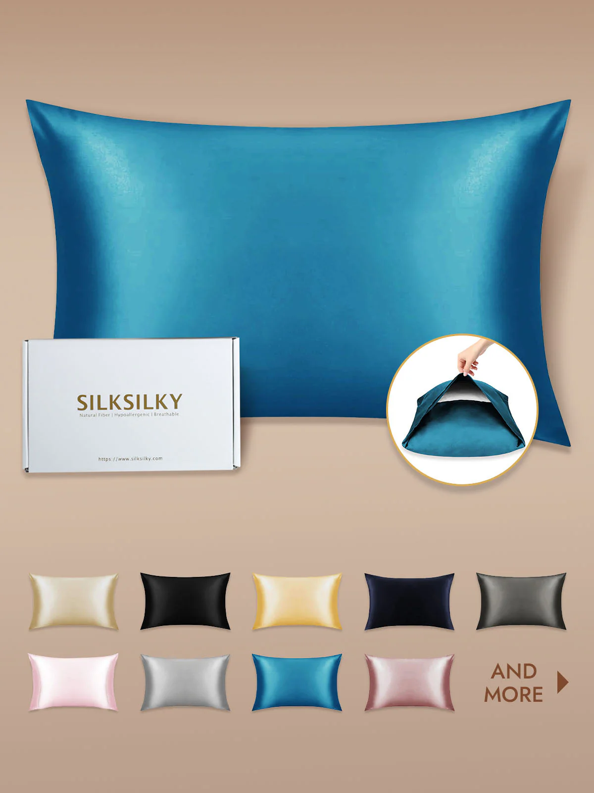 19Momme 100% Mulberry Silk Pillowcase - Envelope Closure - Image 85