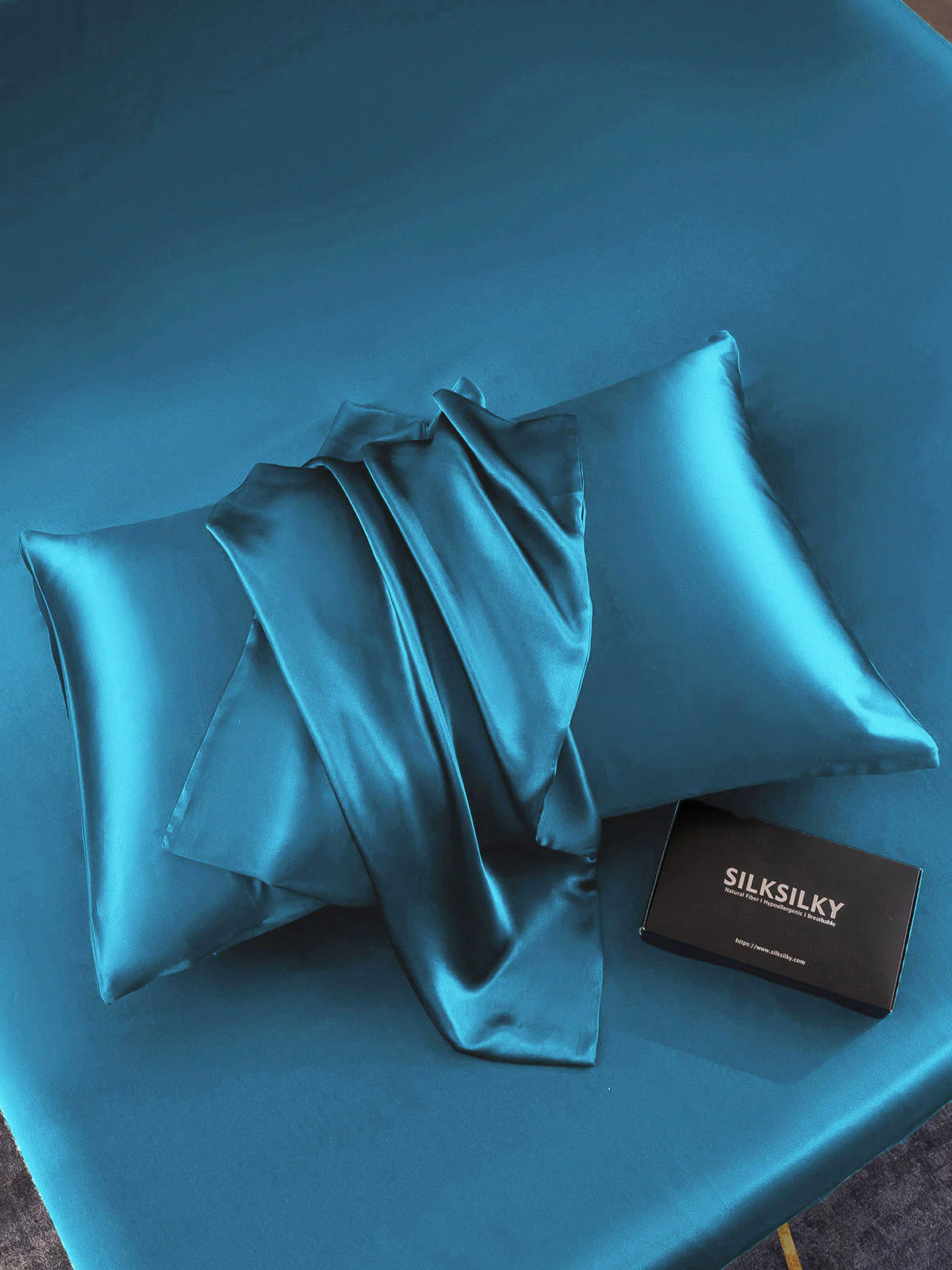 2Pcs 19Momme 100% Mulberry Silk Pillowcases Bundle - Envelope - Image 73