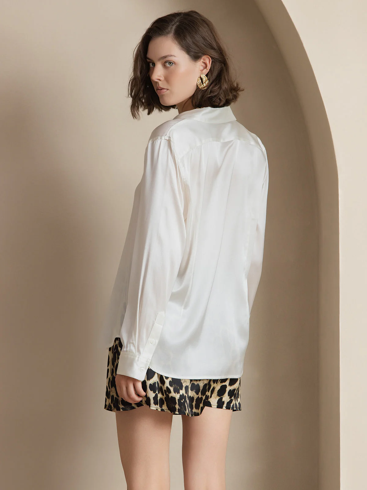 Women’s 19 Momme Silk Long Sleeves Button-Up Shirt - Image 23