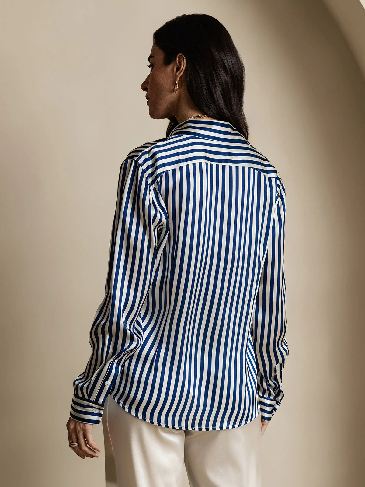 Women’s 19 Momme Silk Long Sleeves Button-Up Shirt - Image 3