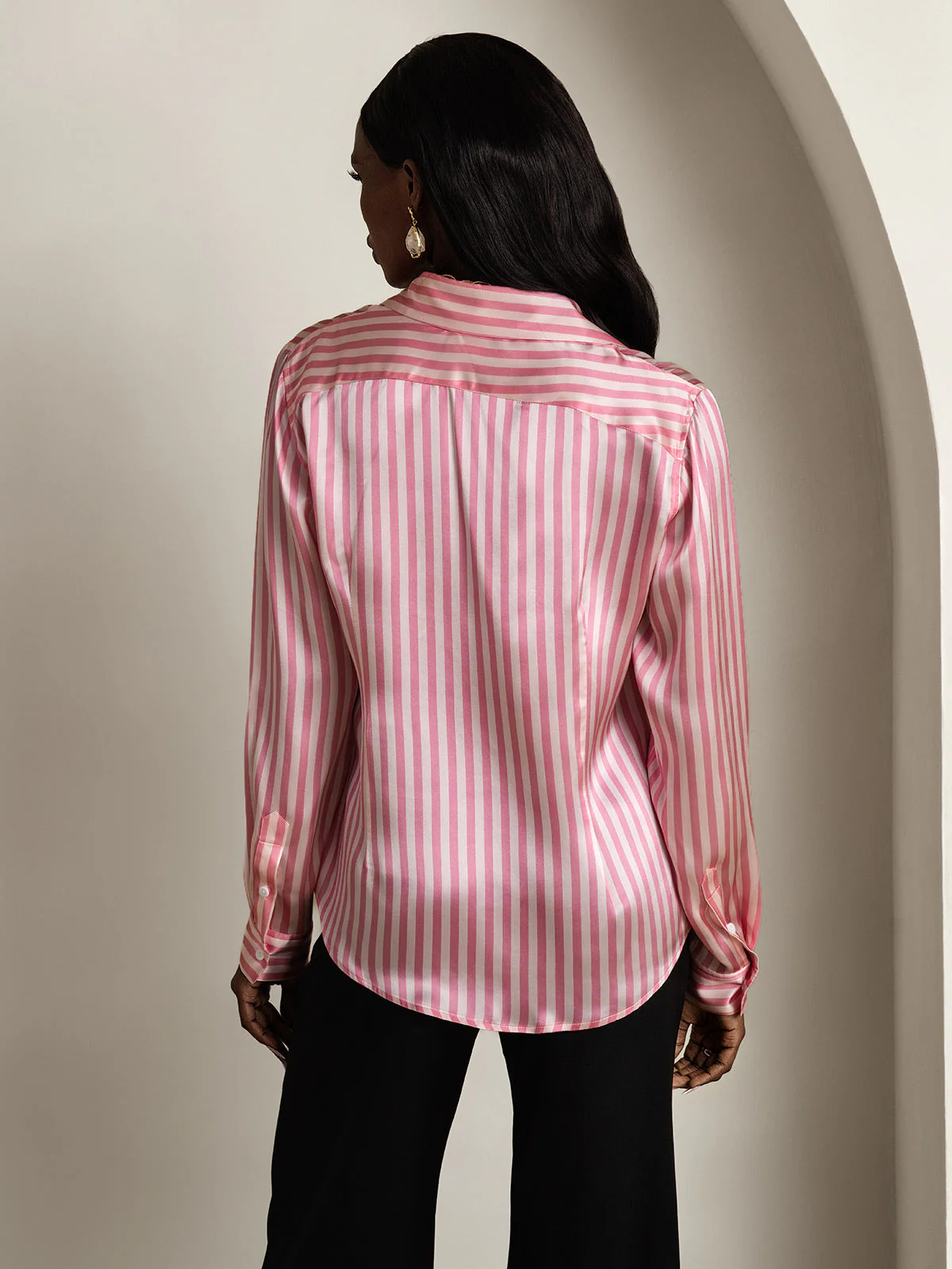 Women’s 19 Momme Silk Long Sleeves Button-Up Shirt - Image 37