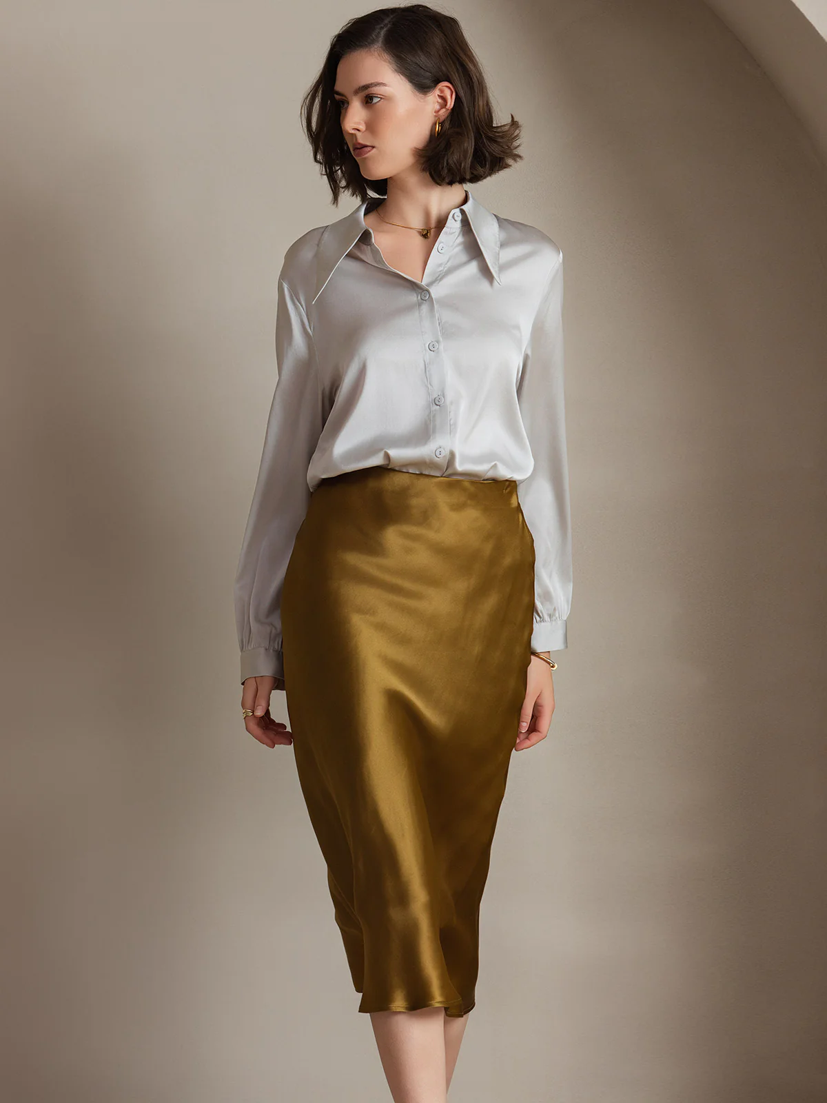 Clearance - Silk Classic Daily Basic Shirt - Image 3