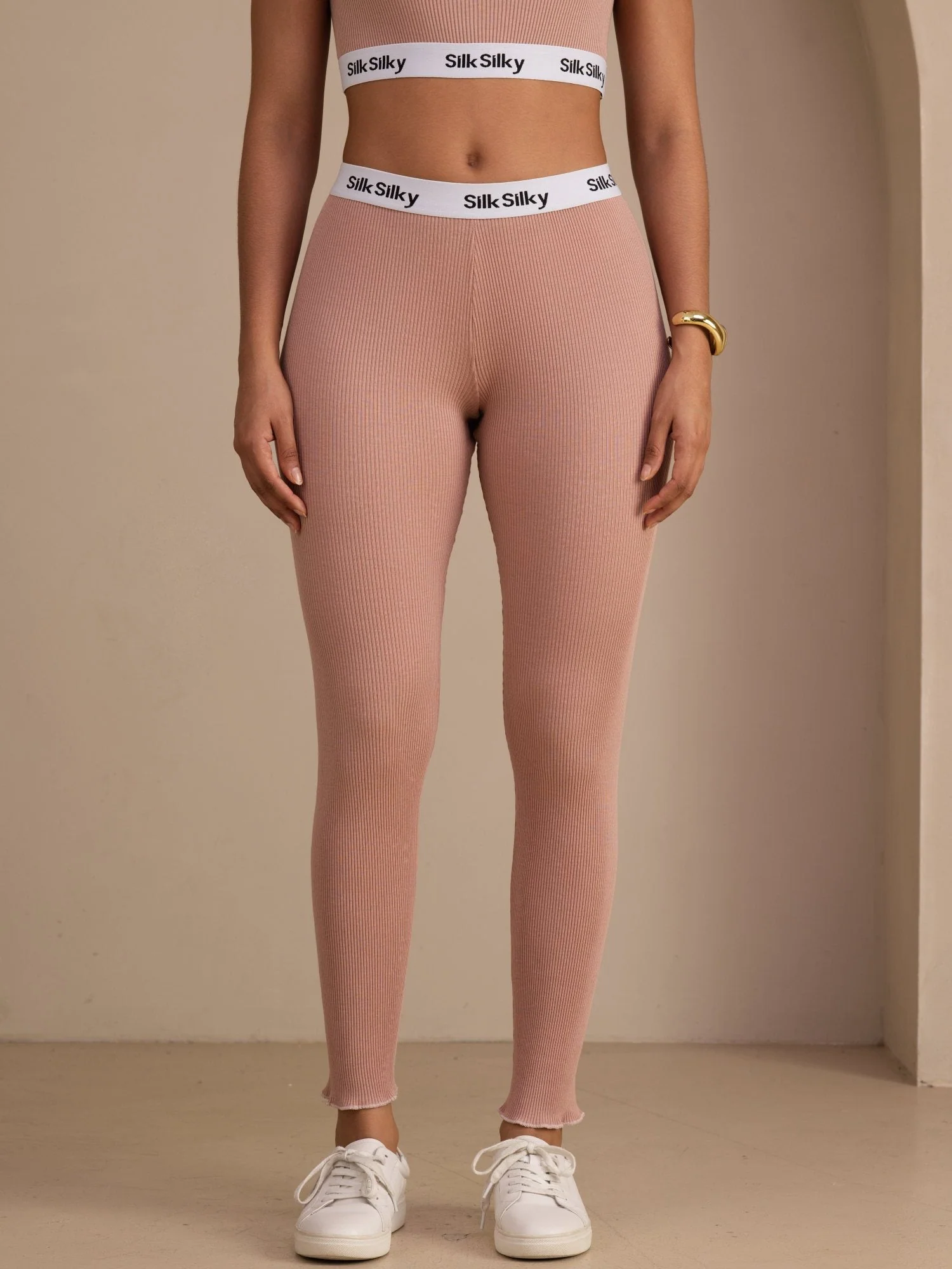 Clearance - Silk Cotton High Waist Drawstring Slim-Fit Jogger Pants with Side Pockets - Image 15