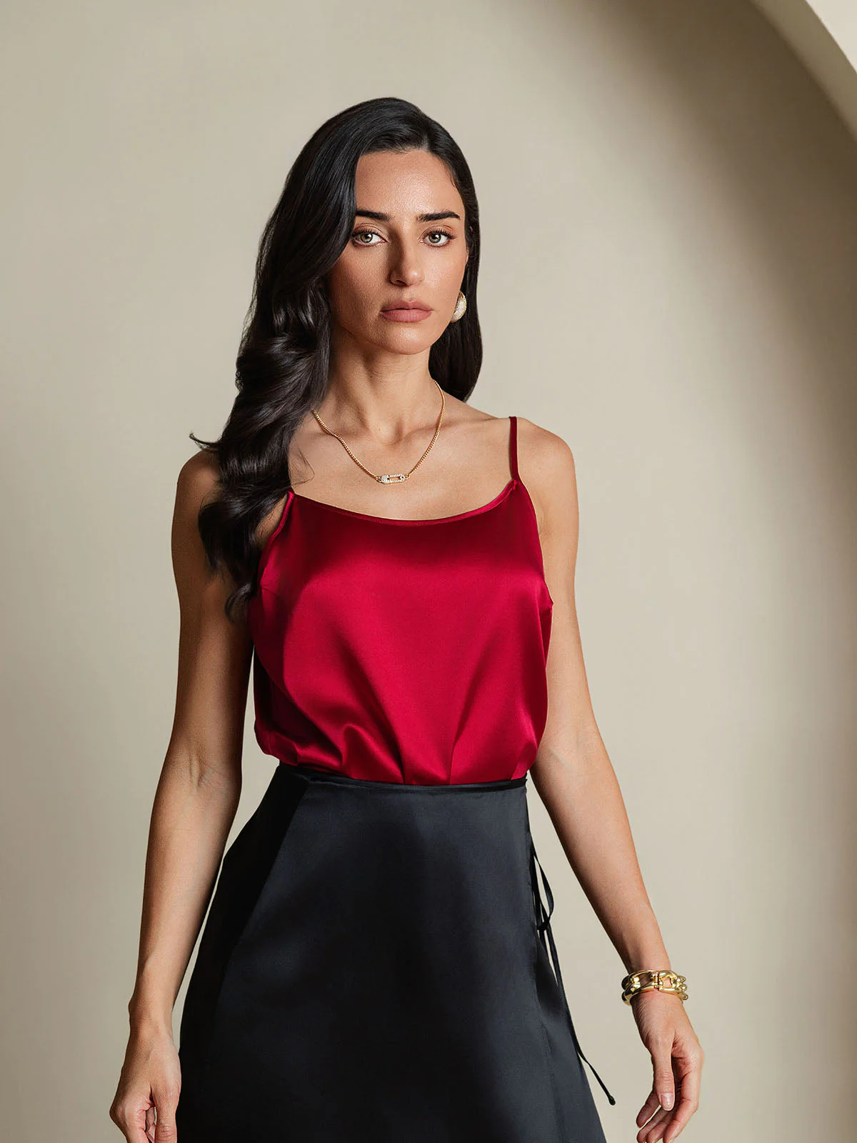 19Momme Silk Spaghetti Strap Round Neck Camisoles - Image 22