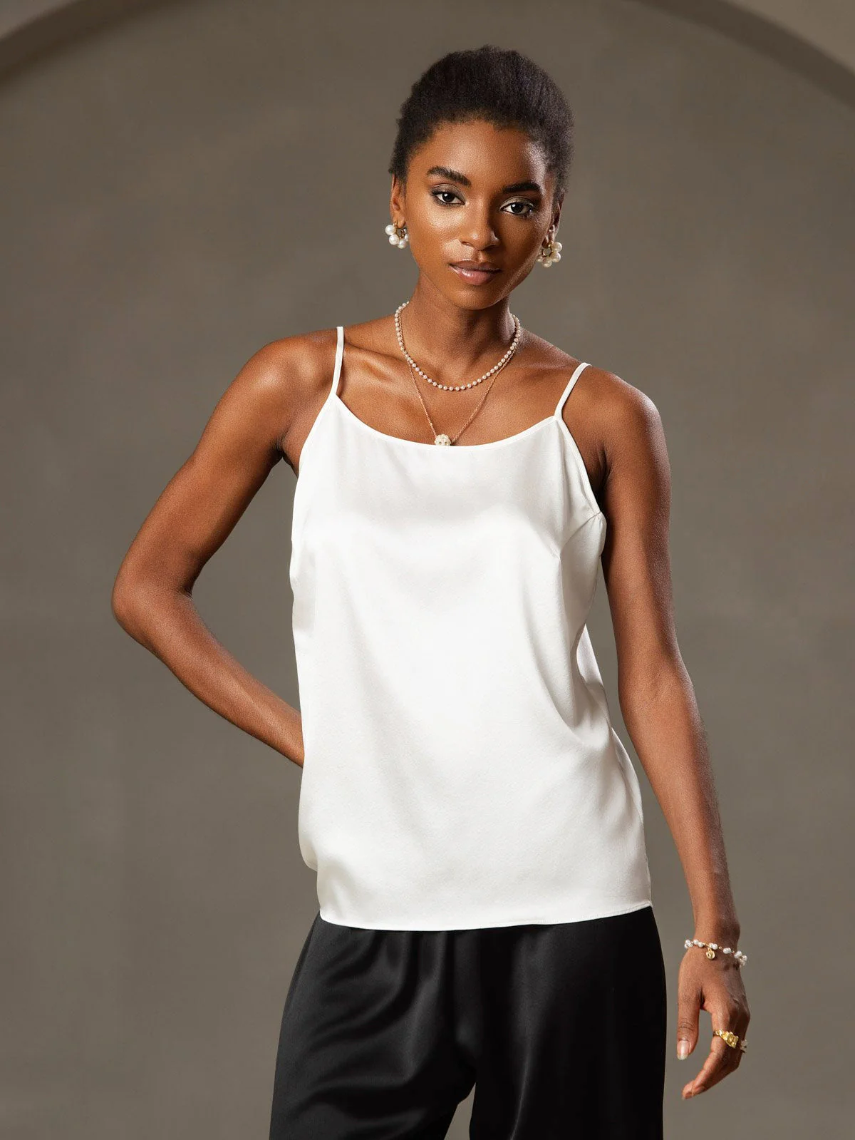 19Momme Silk Spaghetti Strap Camisoles - Image 11