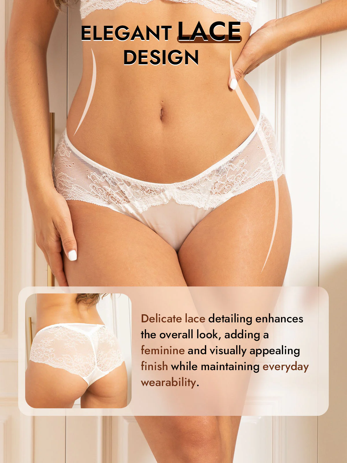 100% Mulberry Silk Sexy Lace Panty - Image 22