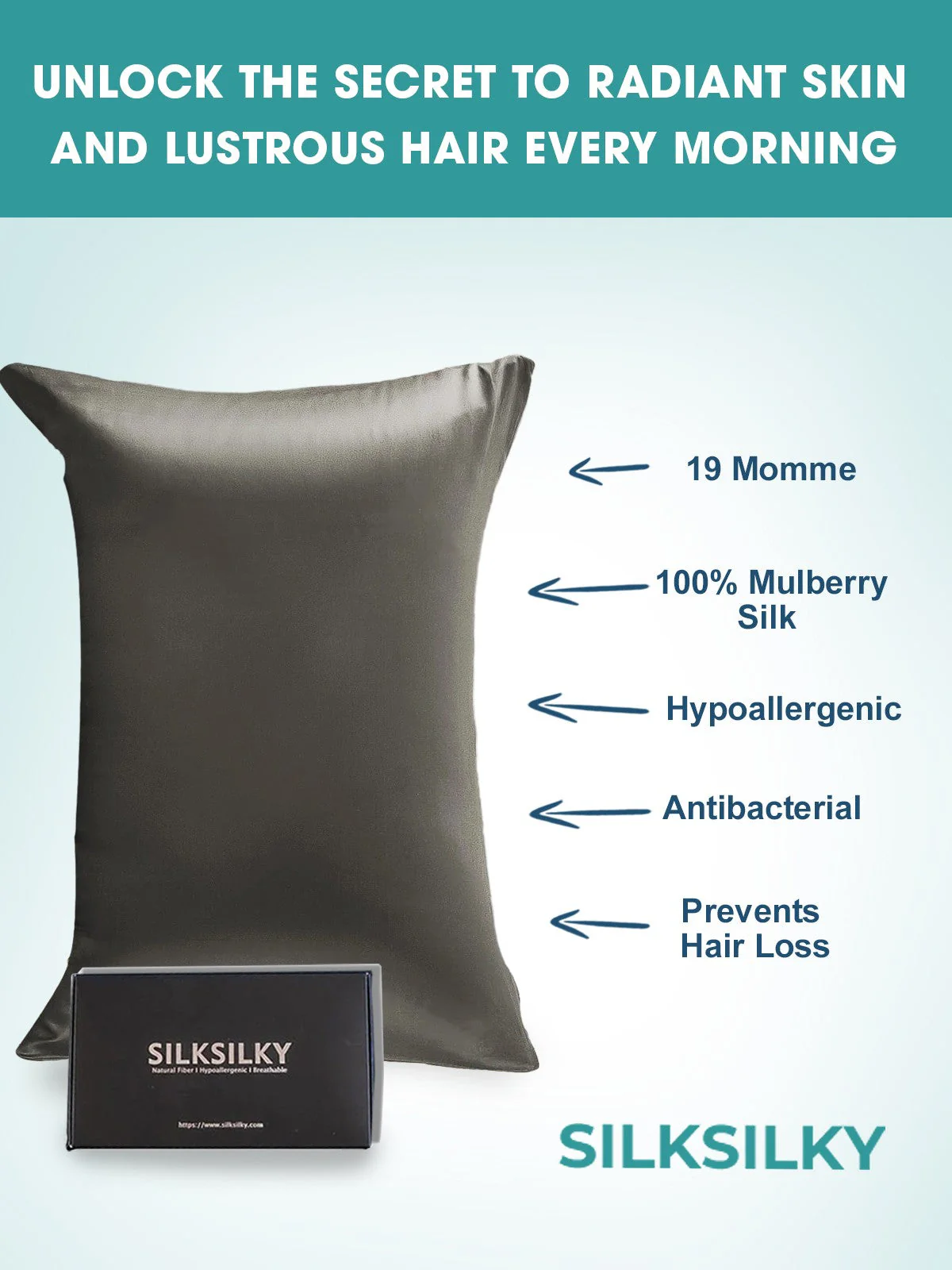 100% Mulberry Silk Pillowcase with Envelope Closure - Image 3