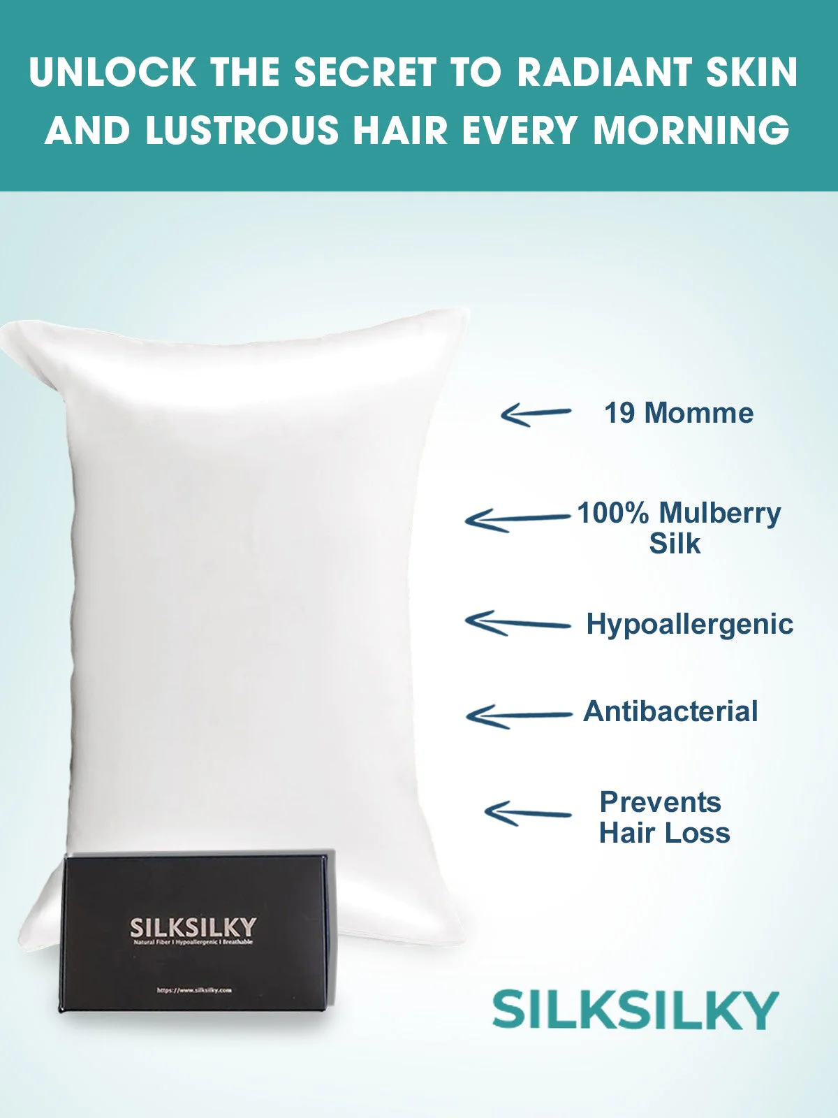 100% Mulberry Silk Pillowcase with Envelope Closure - Image 9