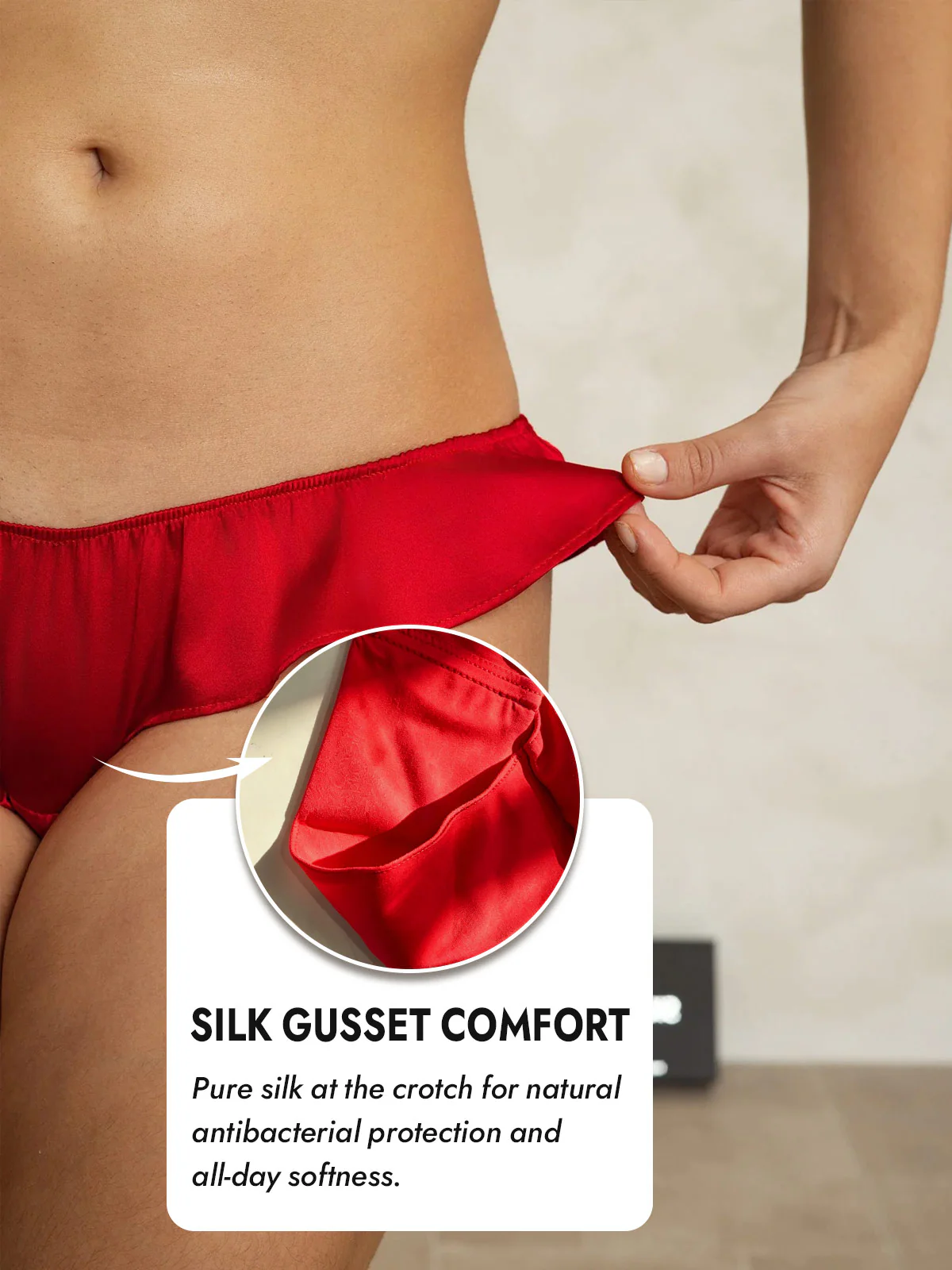 100% Mulberry Silk Low-Rise Ruffle Trim Panty - Image 13