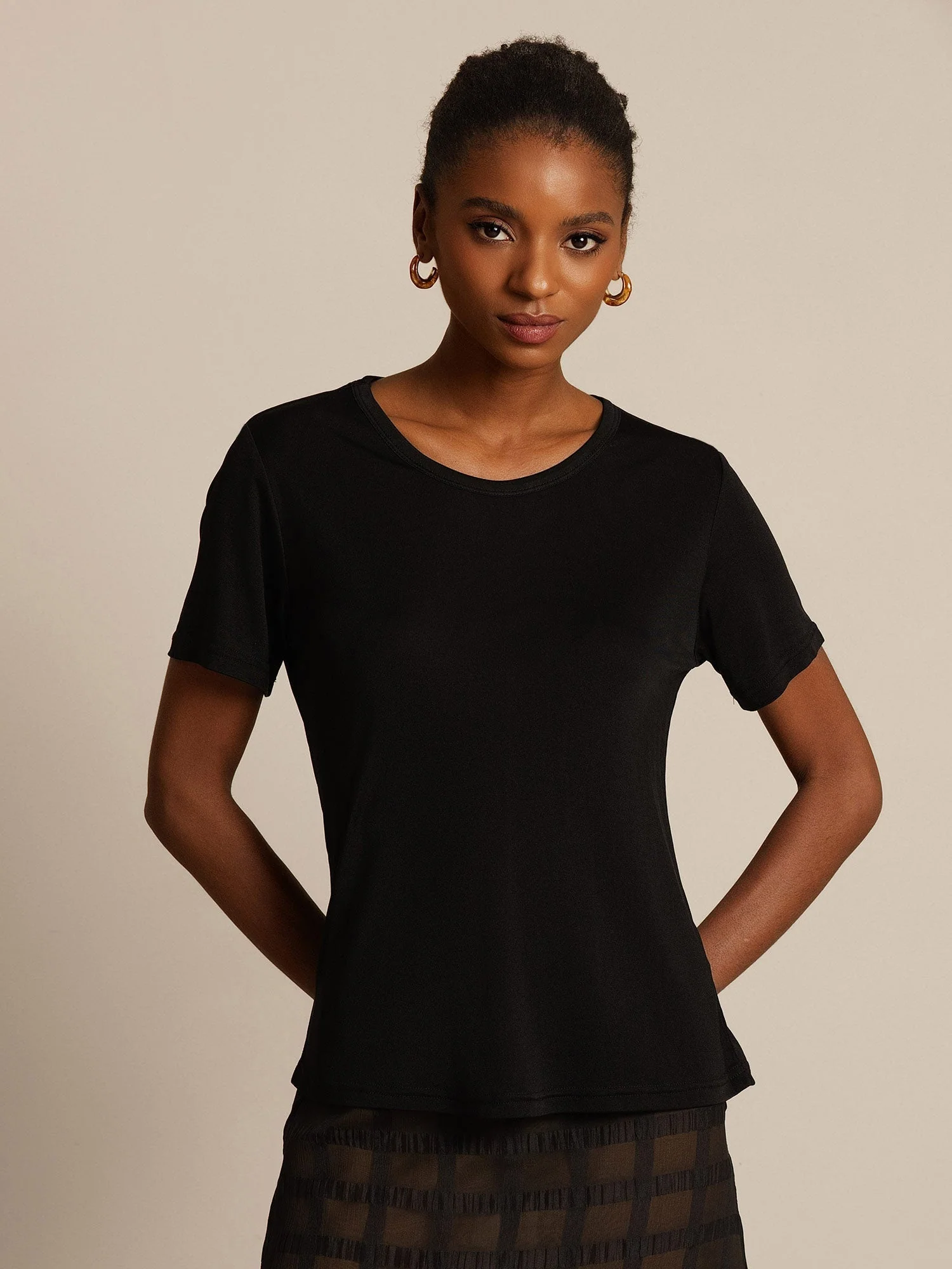 100% Mulberry Silk Short Sleeve Women's T-Shirt - Image 20