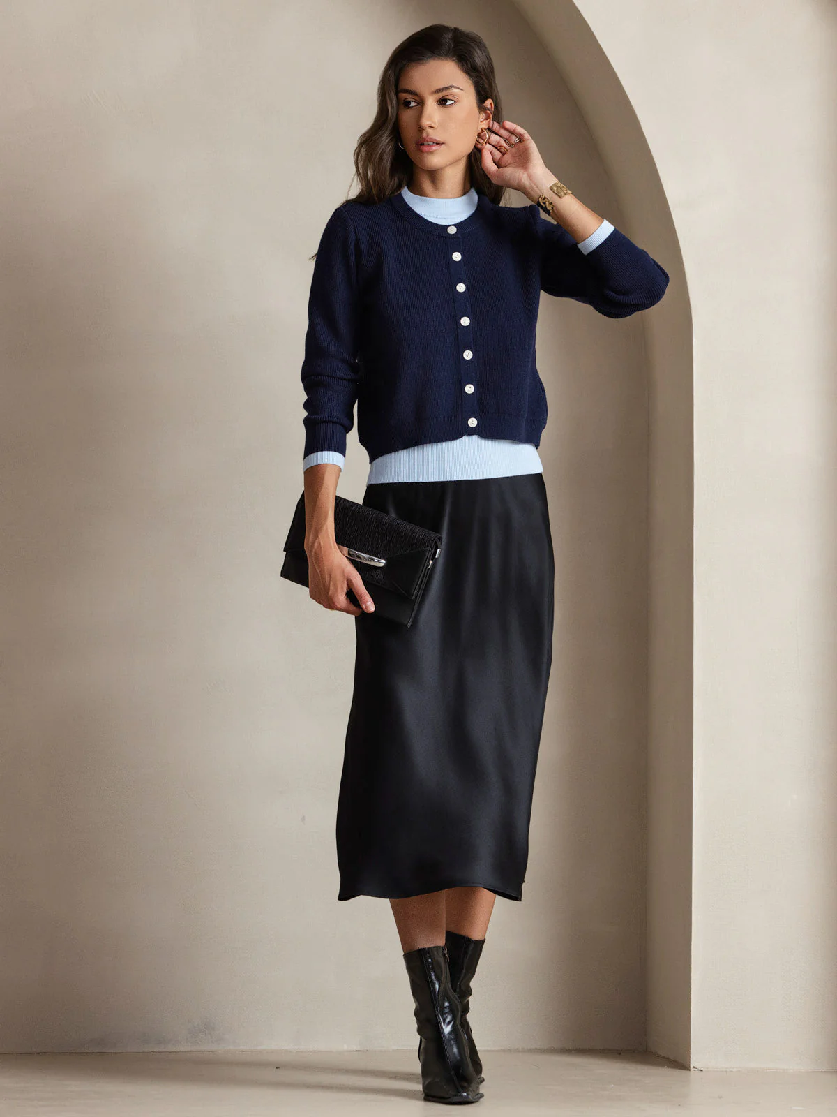 100% Mulberry Silk Spaghetti Strap Midi Long Dress - Image 7