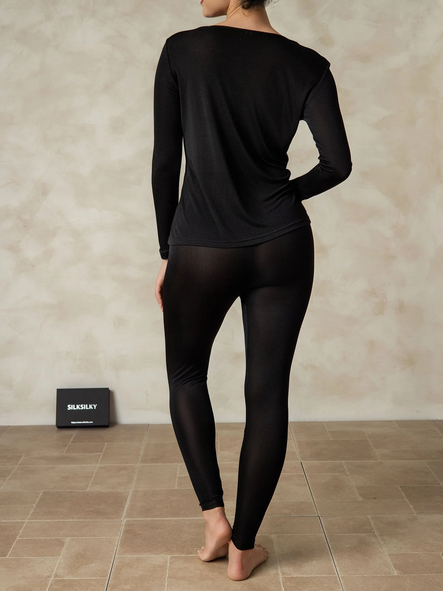 Women's Silk Jersey Long Sleeve Long Johns - Image 2