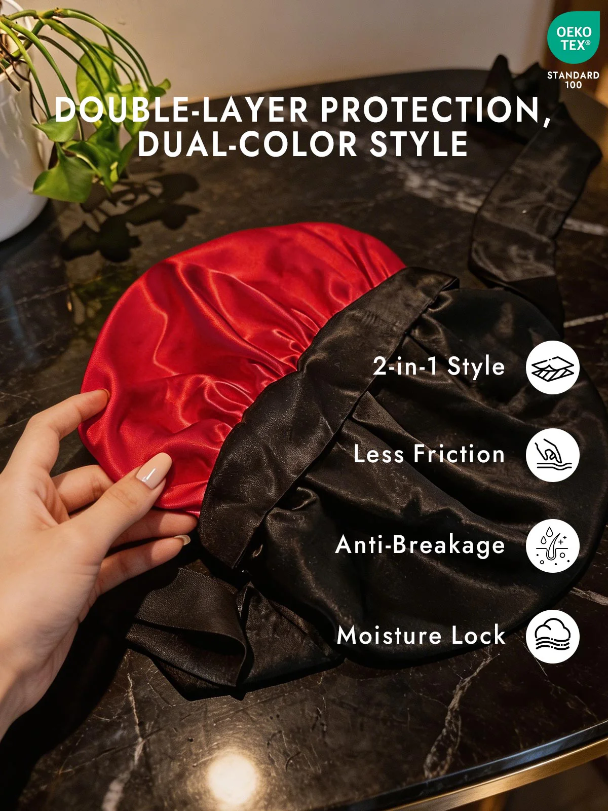 Women's 100% Mulberry Silk Casual Bonnet with Long Ribbons (Two-tone and Double-sided) - Image 31